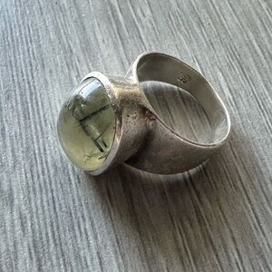 Prehnite Cabochon Ring in Sterling
Silver 925• Size 6